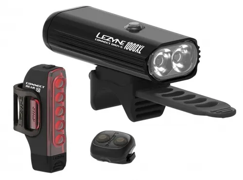 Комплект світла Lezyne Connect Drive PRO 1000XL / Strip Connect чорний