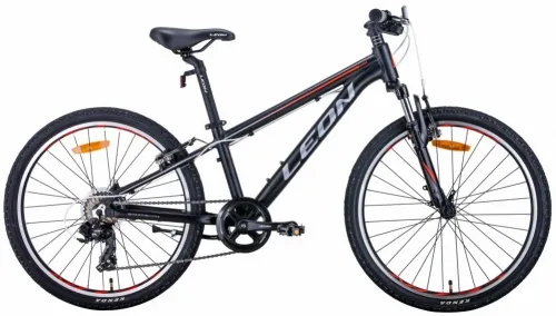Велосипед 24 Leon Junior AM (2021) черно-оранжевый с серым (м)