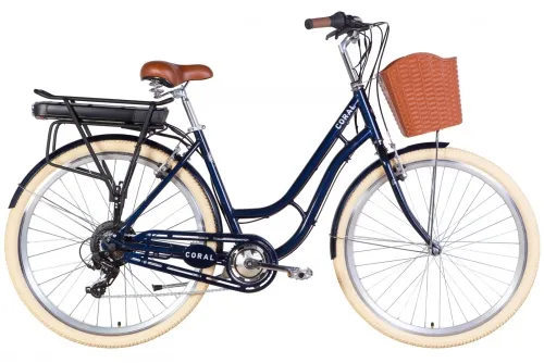 Велосипед 28 Dorozhnik CORAL 350Вт (2022) темно-синій