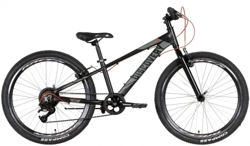 Велосипед 24 Discovery QUBE Vbr (2022) черно-красный (м)
