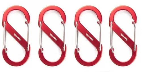 Карабін багатофункціональний Naturehike S-type NH20GS004, 40 мм, 4 шт, red