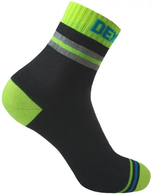 Шкарпетки водонепроникні Dexshell Pro visibility Cycling, з зеленою смугою
