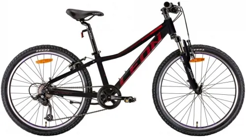 Велосипед 24 Leon JUNIOR AM Vbr (2022) чорний з червоним (м)