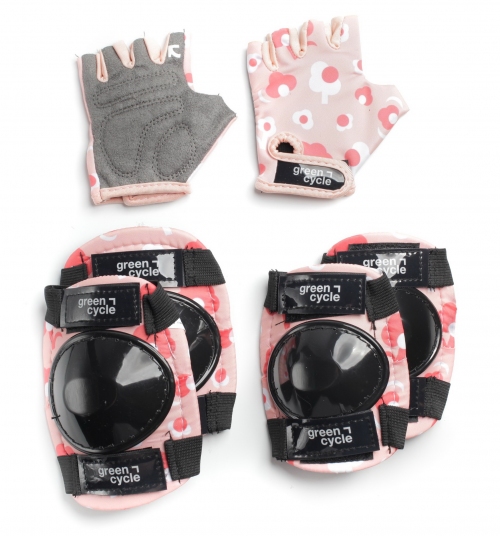 Защита для детей Green Cycle MIA наколенники, налокотники, перчатки, розовый