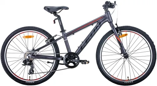 Велосипед 24 Leon JUNIOR Vbr (2020) антрацитовый с красным (м)