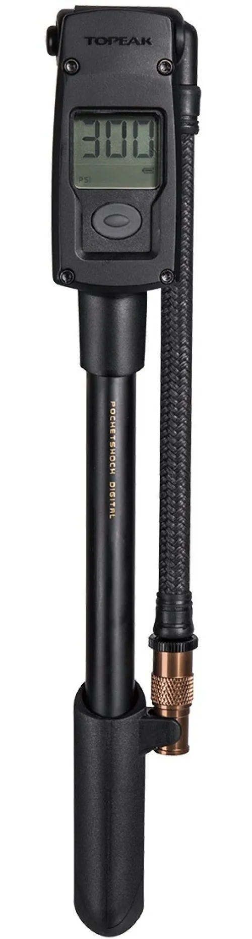 Насос для підвіски Topeak Pocket Shock Digital, 300psi/20.7bar, with braided stainless hose and PressureRite head