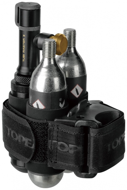 Ремкомплект/насос Topeak Tubi Master X, 2-in-1 tubeless tire repair kit w/disc insertion spacer, w/o CO2 cartridge, strap mount