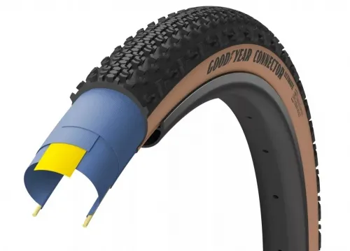 Покрышка 700x35 (35-622) GoodYear CONNECTOR tubeless complete, folding, black/tan, 120tpi