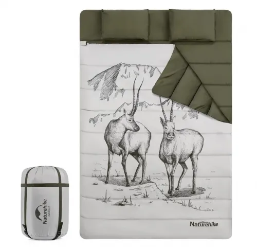 Спальний мішок Naturehike NH21MSD06 (15°C) 215 см, green/white
