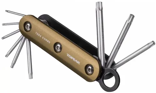 Мультитул Topeak Torx Combo, heavy duty folding tool, Aluminum tool body w/ 9 pcs CR-V Torx tools, w/key ring