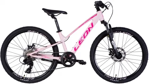 Велосипед 24 Leon Junior DD CS (2025) рожевий з малиновим