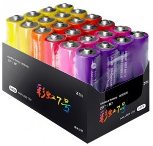 Батарейки Xiaomi ZMi AAA batteries 24 шт ZI7 Rainbow