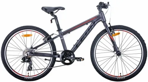 Велосипед 24 Leon Junior (2021) антрацитовий з червоним (м)