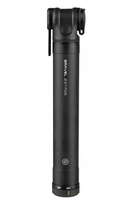 Насос Topeak Gravel 2Stage, 90psi/6bar, aluminum barrel & thumb lever, 18.4cm, Presta only, black