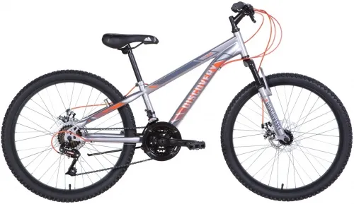 Велосипед 24 Discovery RIDER AM DD (2021) серебристо-оранжевый (м)