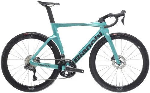 Велосипед 28 Bianchi Road Oltre Comp Ultegra Di2 12s (2025) metallic celeste/black full glossy