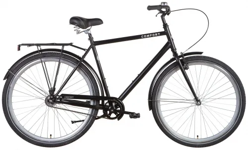 Велосипед 28 Dorozhnik COMFORT MALE Velosteel (2022) чорний (м) з багажником та крилами