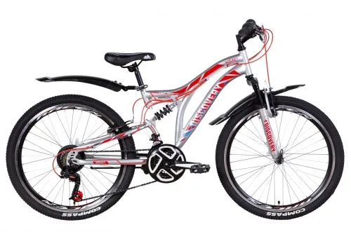 Велосипед 24 Discovery ROCKET AM2 (2021) срібно-червоний