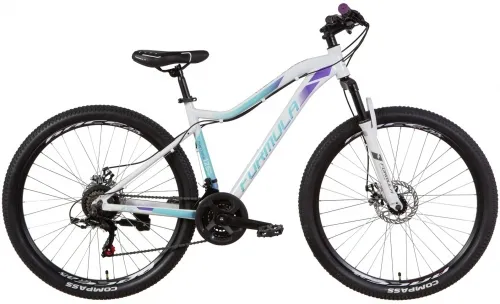 Велосипед 27.5 Formula MYSTIQUE 1.0 AM DD (2021) бело-бирюзовый с фиолетовым