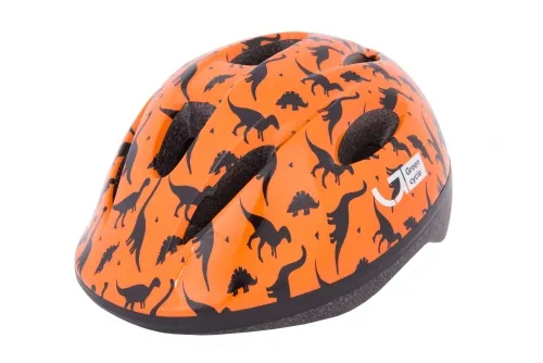 Шлем детский Green Cycle Dino оранжевый/чёрный лак