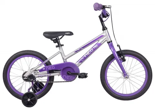 Велосипед 16 Apollo NEO 16 Girls (2022) Brushed Alloy / Lavender / Purple Fade