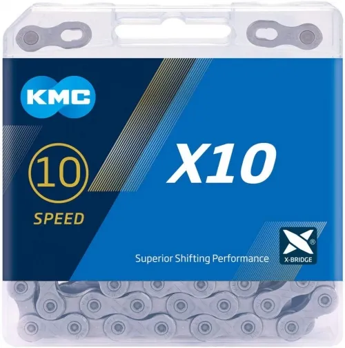 Цепь KMC X10 10-speed 114 links grey + замок