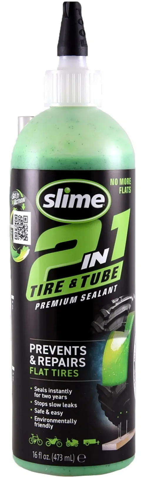 Герметик для бескамерных покрышек Slime 2-in-1 Premium, 473 мл
