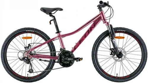 Велосипед 24 Leon JUNIOR AM DD (2022) рожевий з чорним (м)