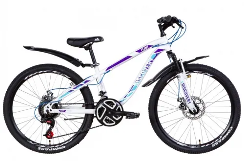 Велосипед 24 Discovery FLINT AM DD (2021) біло-фіолетовий