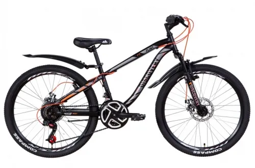 Велосипед 24 Discovery FLINT AM DD (2021) чорно-сірий (матовий)
