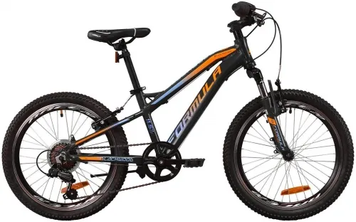 Велосипед 20 Formula BLACKWOOD 1.0 сірий з блакитним і помаранчевим (матовий) (2020)