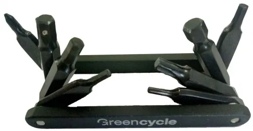 Компактный ключ Green Cycle GCM-089 складной 8 инструментов, черный