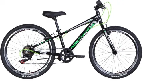 Велосипед 24 Discovery QUBE (2021) черно-зеленый
