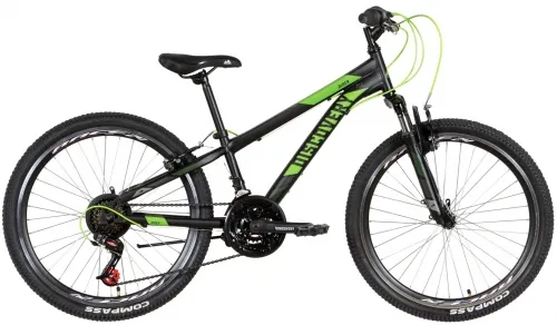 Велосипед 24 Discovery RIDER AM Vbr (2022) черно-зеленый (м)