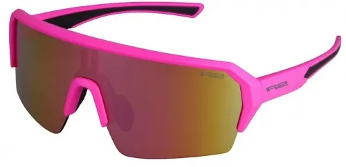 Очки детские R2 HYPE, линза brown (pink chrome 3) PC, neon pink matt