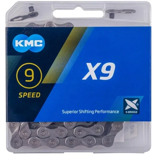 Ланцюг KMC X9 9-speed 114 links grey + замок