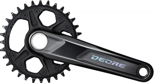 Шатуни Shimano FC-M6130-1 DEORE, інтегрована вісь, 175мм 32, 12-шв. CL-56,5мм, без каретки