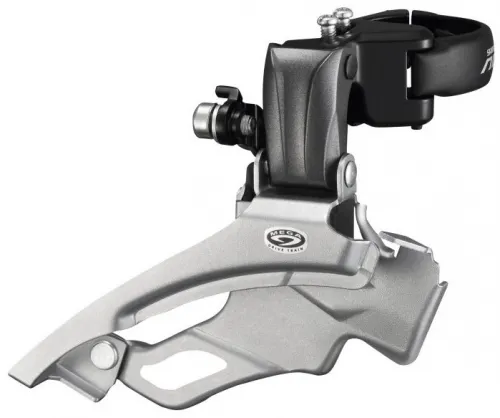 Перемикач передній Shimano Altus FD-M371 3x9, Down-Swing, 44/48T (з хомутом + адаптер)