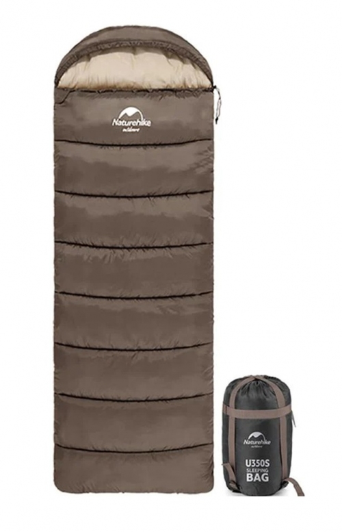 Спальный мешок Naturehike U250 NH20MSD07 (6°C) 220 см (правый), brown