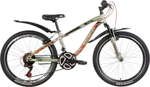 Велосипед 24 Discovery FLINT AM (2021) хаки с красным (м)
