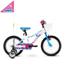 Велосипед 16" Ghost POWERKID (2021) біло-синій-рожевий