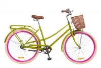 Велосипед 28" Dorozhnik Comfort Female с корзиной, салатный матовый 2018