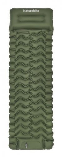 Матрас надувной Naturehike CNK2550WS019, 65 мм, с мешком для надувания, green