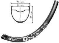 Обод 29/28" DT Swiss G 540 (622x24 mm) Disc 28H 565g