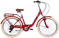 Велосипед 26" Dorozhnik LUX AM Vbr трещотка (2022) красный с багажником и крыльями