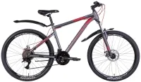 Велосипед 26" Discovery TREK AM DD (2022) серо-красный (м) с крыльями