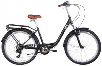 Велосипед 26" Dorozhnik LUX AM Vbr трещотка (2022) чорний (м) з багажником та крилами