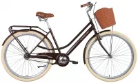 Велосипед 28" Dorozhnik COMFORT FEMALE Velosteel (2022) темно-коричневий (м) з багажником, крилами та кошиком