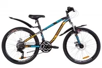 Велосипед 24" Discovery FLINT AM DD 2019 черно-синий с оранжевым (м)