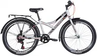 Велосипед 24" Discovery FLINT (2021) серебристый с багажником